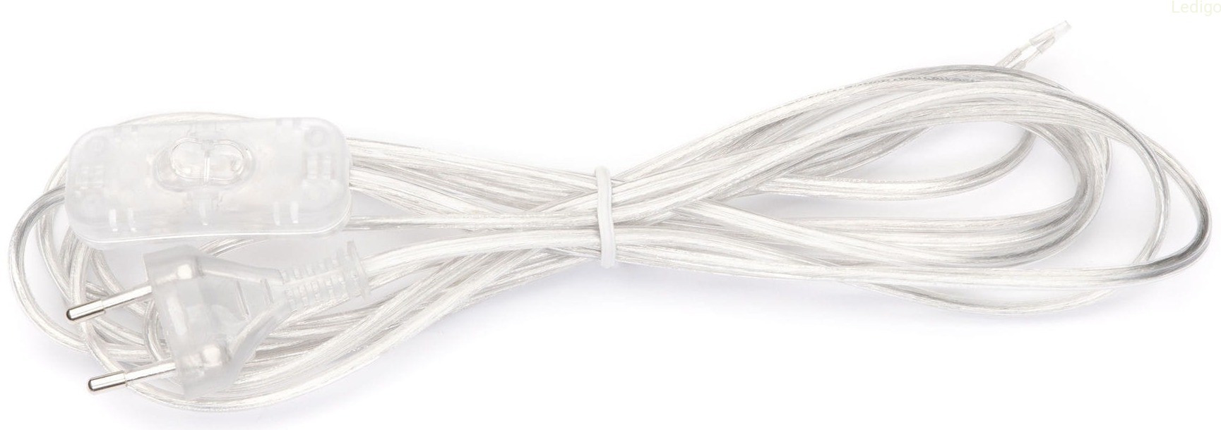 Przewód kabel z wtyczką PCV 2m transparentny przezroczysty