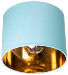Abażur walec Oro błękitny złoty środek 20 cm gwint E27