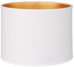 Abażur walec Oro Deluxe biały złoty środek