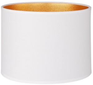 Abażur walec Oro Deluxe biały złoty środek