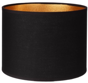 Abażur walec Oro Deluxe czarny złoty środek