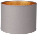 Abażur walec Oro Deluxe szary złoty środek