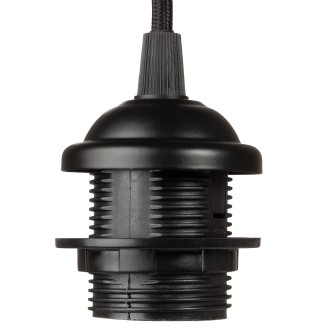 Kabel czarny w oplocie z oprawą do lampy E27