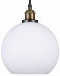 Lampa wisząca  duża szklana kula mleczna biała