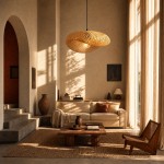 Lampa wisząca BOHO bambusowa plecionka NUSA 50cm