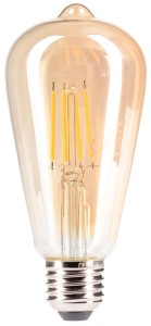 Żarówka LED E27 10W ST64 FILAMENT AMBER ciepła