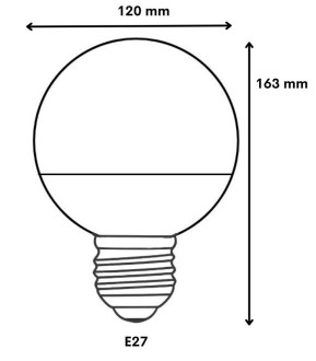 Żarówka LED Globe E27 G120 17W=150W Ciepła