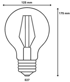 Żarówka E27 G120 DEKORACYJNA KULA LED 6W Amber