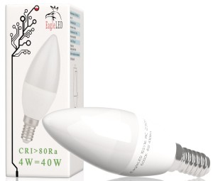 Żarówka LED świeczka E14 4W=40W Zimna 