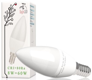 Żarówka LED świeczka E14 8W=60W Zimna