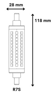 Żarnik LED R7S  118mm 16W=130W neutralny 360stopni