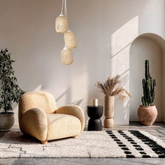 Lampa wisząca biała TRIO bambus