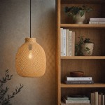 Lampa wisząca czarna BOHO bambusowa BALI 30cm BMB04