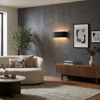 Kinkiet ścienny Slim płaski czarny  modern LED 24cm 8W 4000K 