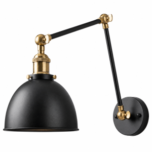 Kinkiet metalowy regulowany czarny antic  brass Rustic