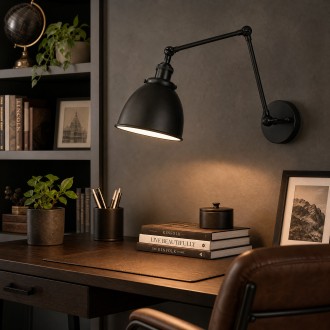 Kinkiet metalowy regulowany Rustic czarny