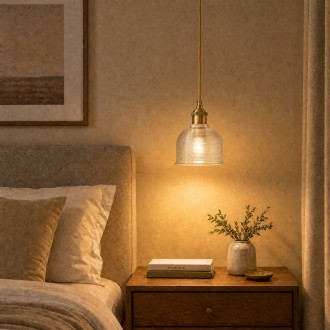 Lampa wisząca sufitowa szklana BELL przezroczysta 