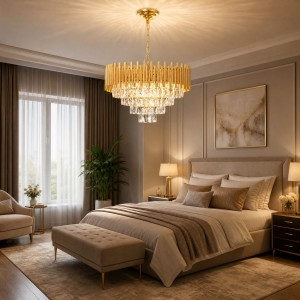 Lampa kryształowa luksusowa żyrandol Luxury WSC013 złota duża