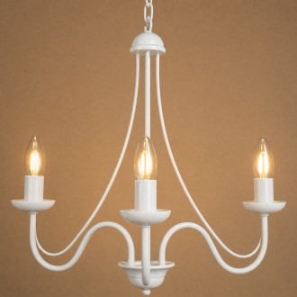 Lampa sufitowa żyrandol świecznikowy trójramienny biały Baron  