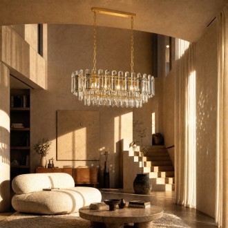 Lampa kryształowa luksusowa żyrandol Luxury Gold Grey WSC023