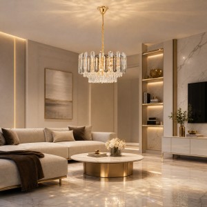 Lampa kryształowa luksusowa żyrandol Luxury  Gold Grey WSC022