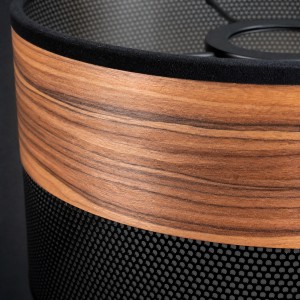 Abażur walec ażurowy Oro Deluxe czarny fornirowany 20cm ZLA7213