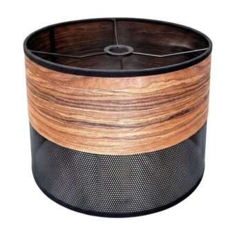 Abażur walec ażurowy Oro Deluxe czarny fornirowany 25cm ZLA7214