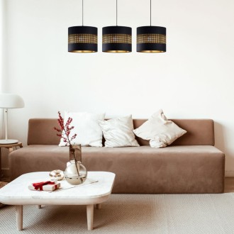 Abażur walec ażurowy Oro Deluxe czarny złoty środek 20cm ZLA7227