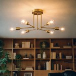 Lampa sufitowa żyrandol MULTI PATYCZAK gold 6 PRO