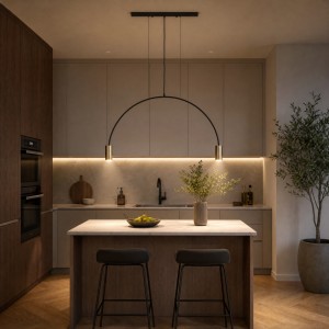 Lampa wisząca minimalistyczna czarna DUO łuk
