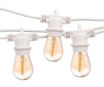 Girlanda świetlna ogrodowa 10m 20 żarówek 0,5w amber LED biała