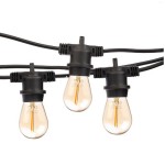 Girlanda świetlna ogrodowa 40m 80 żarówek 0,5w amber LED czarna 
