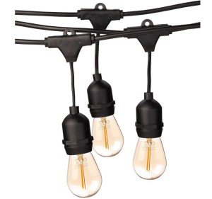 Girlanda ogrodowa zwieszana 50m 100 żarówek 0,5w amber LED czarna 