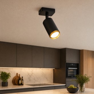 Lampa sufitowa spot light TUBA pojedyncza czarna ZŁ