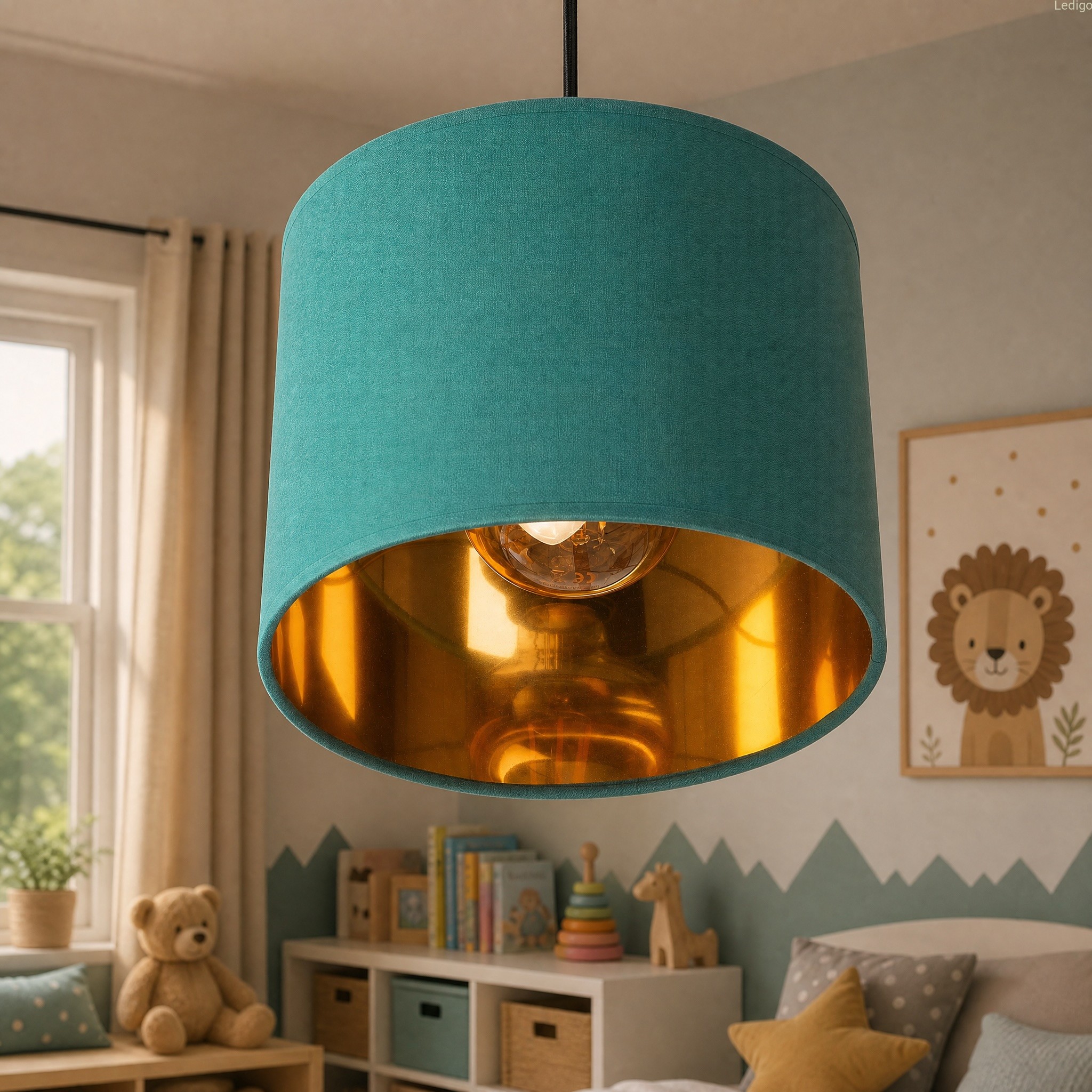 Lampa wisząca z zielonym abażurem WSC006.jpg