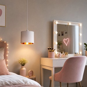 Lampa wisząca z abażurem Oro biała