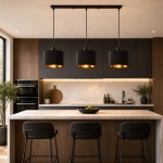 Lampa wisząca listwa potrójna Oro czarna