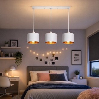 Lampa wisząca listwa potrójna Oro biała