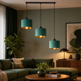 Lampa wisząca listwa potrójna Oro zielona
