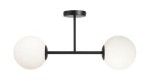 Lampa sufitowa Milano black podwójna mleczne kule EP1C28