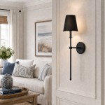 Kinkiet hotelowy z abażurem all black Hampton Lux 