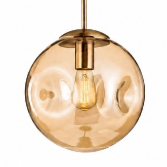 Lampa wisząca szklana kula LAVA AMBER