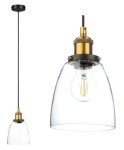Lampa wisząca szklana kubełek przezroczysta clear