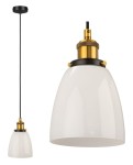Lampa wisząca szklana kubełek mleczna biała