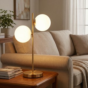 Lampka stołowa elegancka złota Milano Twin 