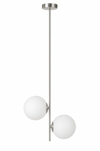 Lampa wisząca silver Milano Twin mleczne kule