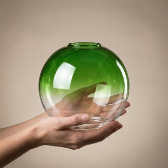 Klosz szklany Venus zielony ombre 15 cm gwint E27 