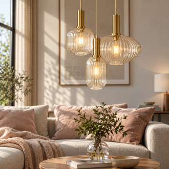Lampa wisząca MODERNA LUX Slim złota przezroczysta