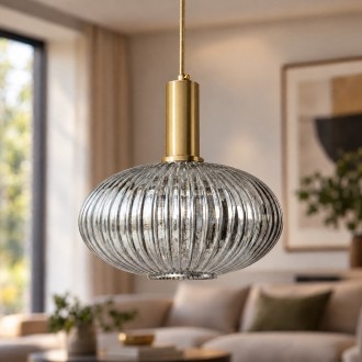 Lampa wisząca MODERNA LUX duża lustrzana grafitowa