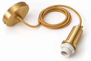 Lampa wisząca złoto szczotkowane oprawa tuba zawieś Moderna